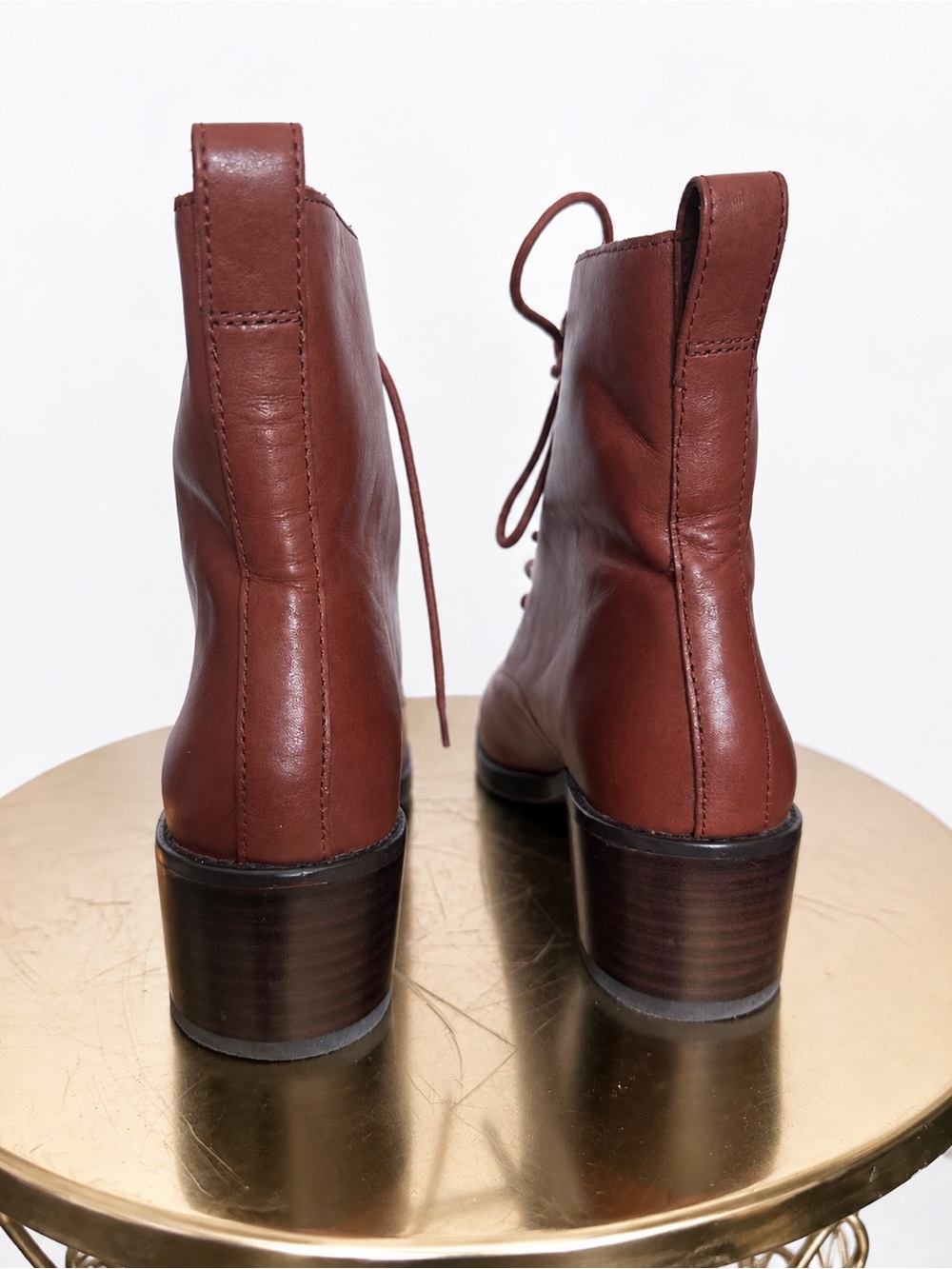 Madewell Patti Lace-Up Leather Boots Size 7.5 - Picture 4 of 5